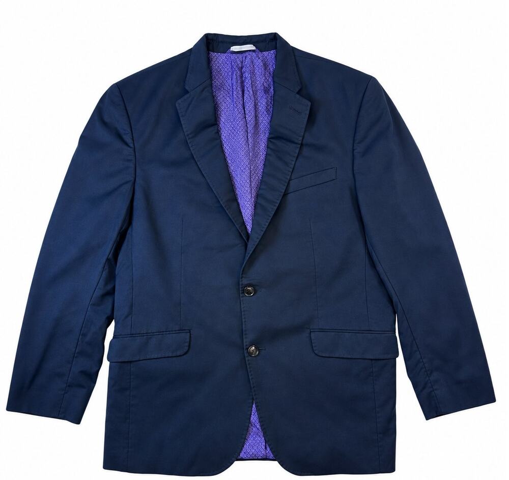 Ted Baker Endurance Jones Blazer 42R Black Wool Sport Coat Purple Lined Mens
